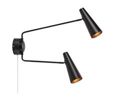 Markslöjd Markslöjd 108690 - Nástenná lampa PEAK 2xE14/40W/230V čierna