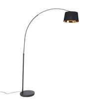 Moderná oblúková lampa čierna so zlatou - Arc Basic