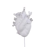 Nástenné LED svetlo Heart Lamp z porcelánu, biela