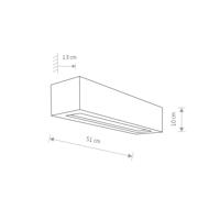 Nástenné svetlo Solid z betónu, šírka 51 cm