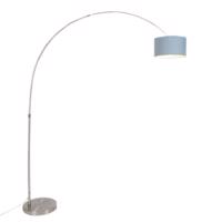 Oblúková lampa oceľ s 35/35/20 modrým nastaviteľným tienidlom - XL