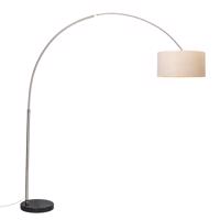 Oblúková lampa oceľové tienidlo krémové 50 cm - XXL