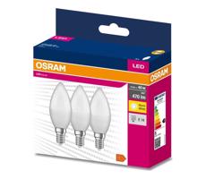 Osram 3PAK LED žiarovka E14 B35 4,9W 40W 470lm 3000K Warm 220° VALUE