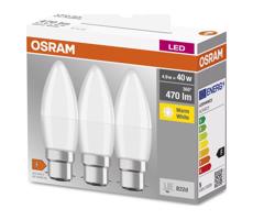 Osram SADA 3x LED Žiarovka B38 B22d/4,9W/230V 3000K - Osram