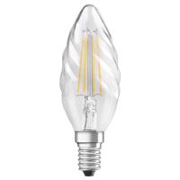 OSRAM sviečková LED E14 4W 827 číra, zakrivená