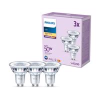 Philips LED GU10 4,6W 355lm 827 číra 36° 3 ks