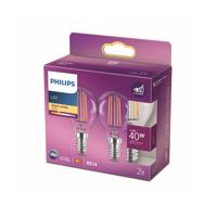 Philips LED žiarovka E14 4,3W filament 2 700K 2 ks