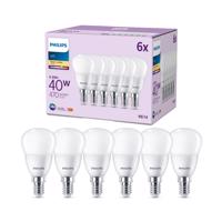 Philips LED žiarovka E14 4,9W 470m 2700K matná 6ks