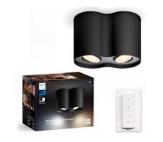 Philips Philips - LED Stmievateľné bodové svietidlo Hue PILLAR 2xGU10/4,2W/230V + DO čierna