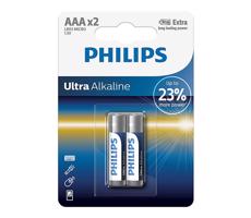 Philips Philips LR03E2B/10 - 2 ks Alkalická batéria AAA ULTRA ALKALINE 1,5V 1250mAh