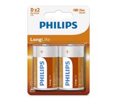 Philips Philips R20L2B/10 - 2 ks Zinkochloridová batéria D LONGLIFE 1,5V 5000mAh