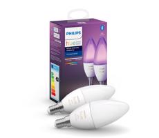 Philips SADA 2x LED Stmievateľná žiarovka Philips Hue WHITE AND COLOR E14/5,3W/230V