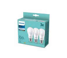 Philips SADA 3x LED Žiarovka Philips A60 E27/13W/230V 4000K