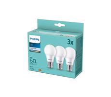 Philips SADA 3x LED Žiarovka Philips A60 E27/8W/230V 4000K