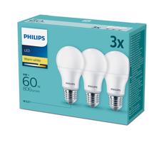 Philips Sada 3x LED Žiarovka Philips E27/9W/230V 2700K