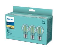 Philips SADA 3x LED Žiarovka VINTAGE Philips A60 E27/7W/230V 2700K