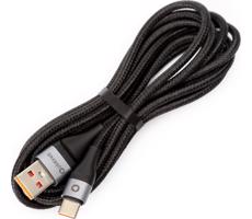 Pletený USB kábel USB-A / USB-C konektor 2m čierna