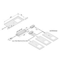 Podhľadové LED svietidlo Eco-Pad F 3x 4000K hliník