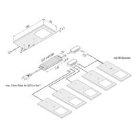 Podhľadové LED svietidlo Eco-Pad F 5x 3000K čierna