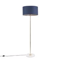 Podlahová lampa mosadz s modrým tienidlom 50 cm - Kaso