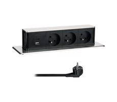 PP126USBC - Zásuvkový stĺpik pre dosku stola 3x230V + USB-A + USB-C