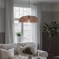 PR Home Denise závesná lampa, ratanové, Ø 46 cm