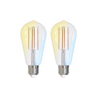 Prios Smart LED, E27, ST64, 7W, ZigBee, Tuya, číra, sada 2 ks