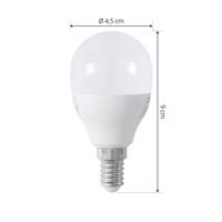 Prios Smart LED kvapková lampa E14 4,9W Tuya WLAN matná CCT