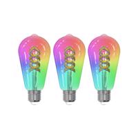 Prios Smart LED žiarovky sada 3 E27 ST64 4W RGB číre Tuya