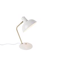 Retro stolová lampa biela s bronzom - Milou