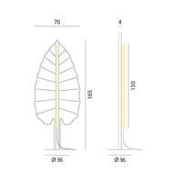 Rotaliana Eden Alocasia stojaca LED lampa, sivá