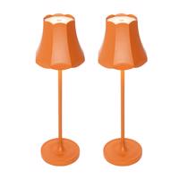 Sada 2 retro stolových lamp oranžových nabíjateľných IP44 - Granny