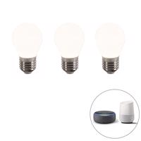 Sada 3 smart E27 stmievateľných LED svietidiel P45 4,5W 400 lm 2200-4000K