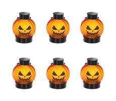 SADA 6x LED Dekorácia HALLOWEEN LED/1xCR2032/teplá biela tekvica