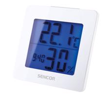 Sencor - Meteostanica s LCD displejom a budíkom 1xAA biela