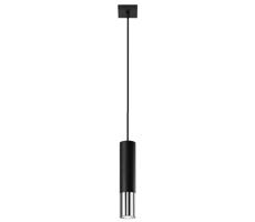 SL.0940 - Luster na lanku LOOPEZ 1xGU10/10W/230V čierna/chróm