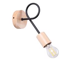 SL.1476 - Nástenná lampa EMBER 1xE27/15W/230V čierna/béžová/buk