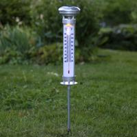 Solárna LED lampa Celsius, vonkajší teplomer