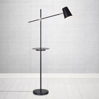 Stojaca lampa Linear nabíjacia stanica USB, čierna