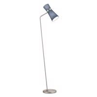 Stojaca lampa Yuna-S matný nikel, modrá pohyblivá