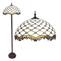 Stojacia lampa 5LL-6113 v Tiffany dizajne, biela