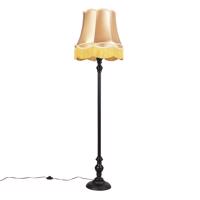 Stojacia lampa čierna s odtieňom Granny gold - Classico