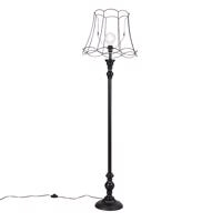 Stojacia lampa čierna s tienidlom Granny Frame 45 cm - Classico