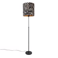 Stojacia lampa čierny odtieň zebra design 40 cm nastaviteľný - Parte