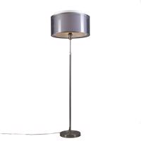 Stojacia lampa oceľová s čierno/bielym tienidlom 45 cm nastaviteľná - Parte