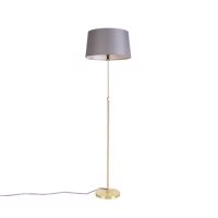 Stojacia lampa zlatá / mosadz s ľanovým odtieňom sivá 45 cm - Parte