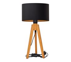 Stolná lampa ALBA 1xE27/15W/230V čierna/zlatá/dub