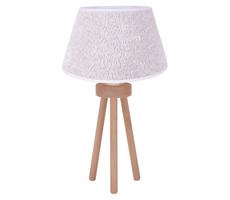 - Stolná lampa BOUCLE 1xE27/15W/230V biela/drevo