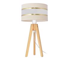 Stolná lampa HELEN 1xE27/60W/230V krémová/zlatá/borovica