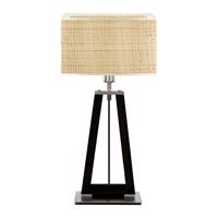 Stolná lampa HerzBlut Bi Bob, dub jaseň, drevené uhlie/piesok